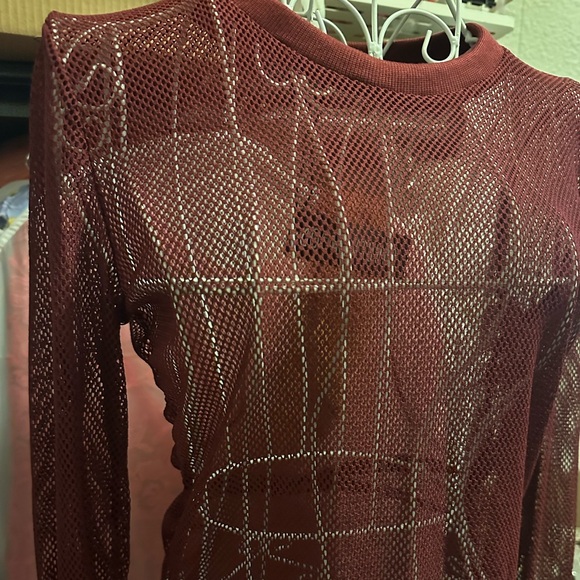 Dolls Kill See Thru Me Fishnet Top Blue, Pink, Brown, Wine - Picture 6 of 16